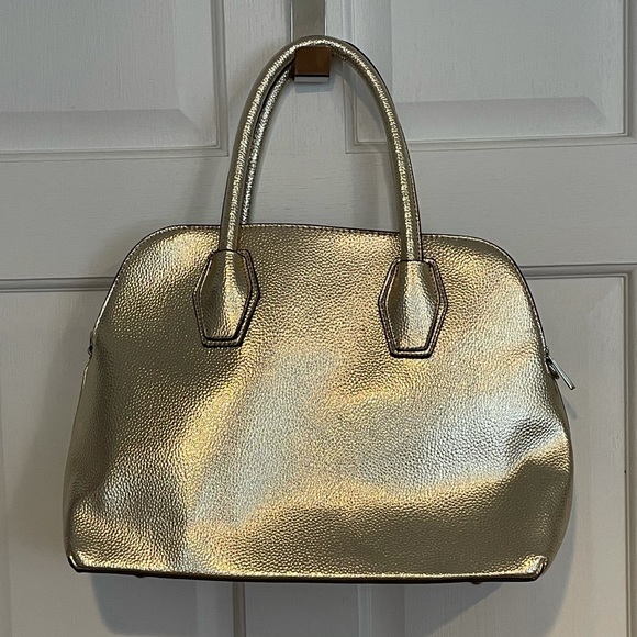 Justfab Gold pebbled vegan leather shoulder bag crossbody - Picture 2 of 11